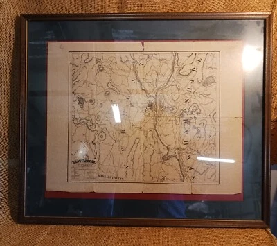 Rare Antique C. W. Grau map, Brattleboro, NH; framed; 28"x23.5" - Image 1 of 4