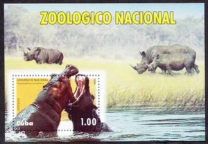 2009 Mint no gum Imperf MS, Hippo Wild Animals - Picture 1 of 1