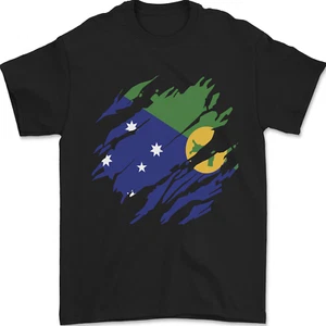 Camiseta Torn Flag Christmas Islands para hombre 100 % algodón - Imagen 1 de 14