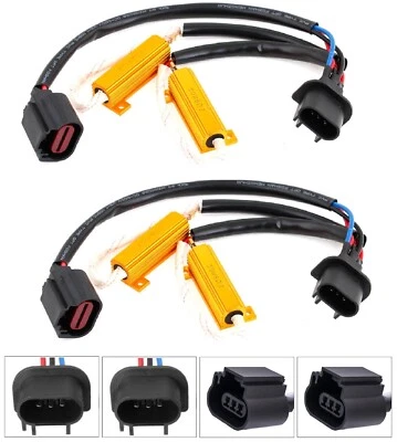 Wire LED Resistor Canceler Error Decoder 9008 H13 Head Light CANbus Lamp Flicker - Image 1 of 4