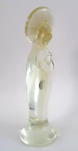 Vintage MURANO Italy Clear Glass Gold Dust Praying Madonna Angel Figure 10" - Picture 1 of 8
