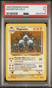 1999 Pokemon TCG Game Card #9 / 102 Magneton Holo PSA 5 EX - Picture 1 of 2