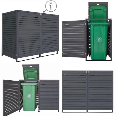 Mülltonnenbox Mülltonnenverkleidung aus Holz 120L - 240L  mit Rückwand   - Bild 1 von 3