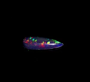 Large Rare Black Opal Pear Cabochon - Natural Welo Opal Gemstone -24x8x5 mm Pear - Picture 1 of 4