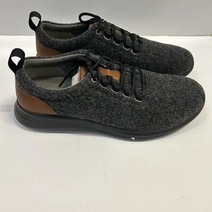 Johnston & Murphy Mens 9M Dark Gay Wool Leather Amherst 25-8939 U Throat NIB - Picture 1 of 8
