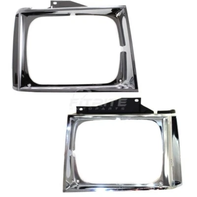 Set of 2 Left and Right Head Lamp Door Chrome Fits Chevrolet S10 1982-1990 - Image 1 of 4