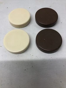 Vintage Skor-Mor Backgammon Replacement Chips 1-3/8 Inch 2 Brown 2 Cream - Picture 1 of 1