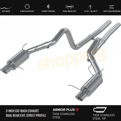 MBRP S7258409 3" Catback Exhaust for 2011-2012 Ford GT500 5.4L V8 - Image 1 of 2