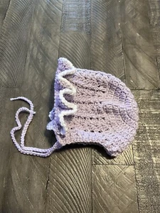 Handmade Crochet baby bonnet 3-6 month - Picture 1 of 5