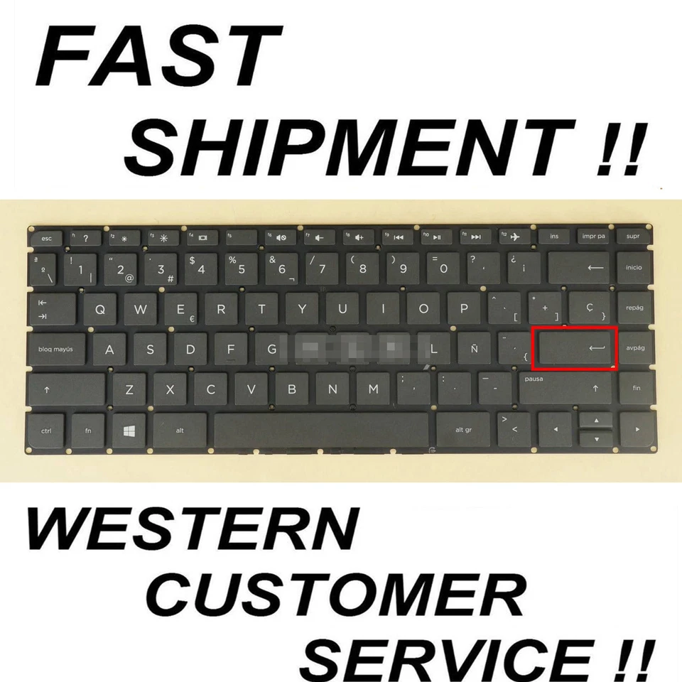 Keyboard for HP Pavilion X360 13-u003la 13-u000ns 13-u102la Spanish Latin Black - Image 1 of 1