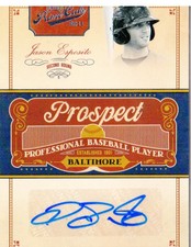 2011 Prime Cuts Prospect Signatures Baseball Card #JE Jason Esposito /299