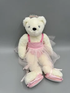 The Vermont Teddy Bear Company Katerina Ballerina 15” White Bear Pink Tutu - Picture 1 of 9
