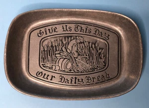 Decorative Metal Tray Dish Engraved Small Size 6.25x9 inches Raised Edge - Picture 1 of 5