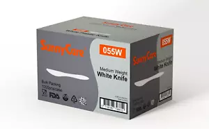Cuchillo Sunnycare PP plástico peso medio - blanco - 1.000 ct, 055 W - Imagen 1 de 2