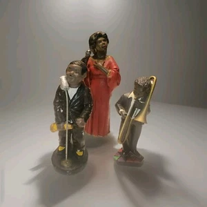 "2 Enesco All That Jazz 90's Figurines & 1 Vintage African Jazz Band Singer" - Picture 1 of 3