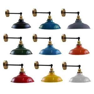 LED Wall Light Metal Light Curved Shade Wall Sconces Indoor E27 Fitting Fixture - Picture 1 of 26