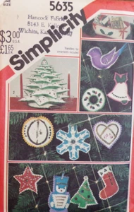 Simplicity Sewing Pattern 5635 Home Decor Christmas Ornaments Tree Cardholder UC - Picture 1 of 6