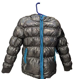 Girls Appaman Silver Metallic Sparkly Zip Puffer Winter Jacket Coat / Size 5 - Picture 1 of 12