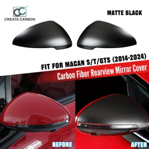 2pcs Matte Carbon Fiber Side Mirror Cover Caps Fit For Macan S/T/GTS(2014-2024) - Bild 1 von 7