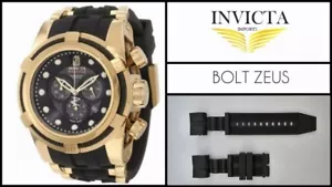 Watch Band Strap For Invicta Reserve Collection Bolt Zeus - Rubber - Black - Picture 1 of 8