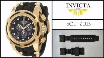 Correa de reloj para Invicta Reserve Collection Bolt Zeus - Goma - Negra  Foto 1 de 4