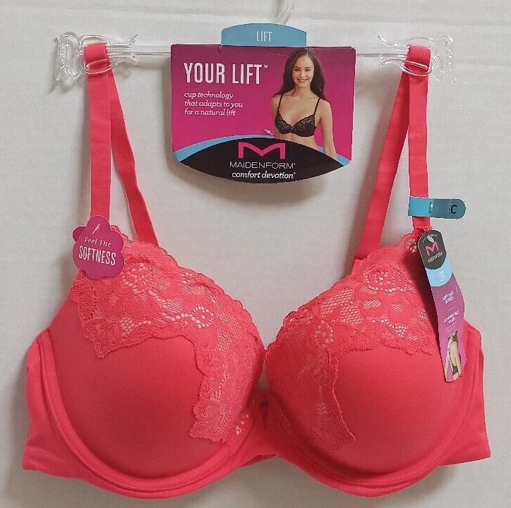 Maidenform Comfort Devotion Your Lift Underwire Bra DM1195 Sz 36C Red Stone