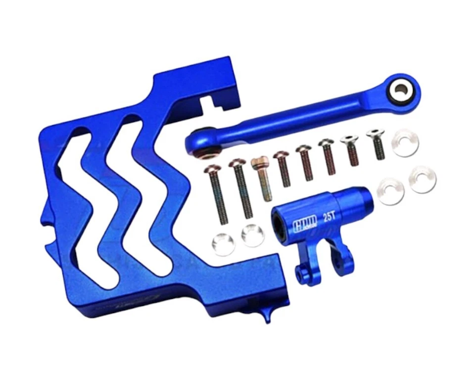 GPM Racing Alu Servohalter mit Horn 25 Zähne blau GPMXRT024B X-Maxx 8S, XRT  ... - Bild 1 von 1