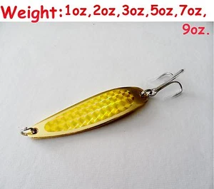 6 pcs Casting Spoons 1oz 2oz 3oz 5oz 7oz 9oz Gold Krocodile Style Fishing Lures - Picture 1 of 5