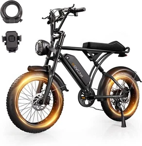 MOVCAN 1000W 48V/15AH Electric Bike 20" Fat Tire Ebike E-Bicycle Hydraulic Brake - Picture 1 of 13