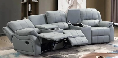 Relaxsofa 3-Sitzer Leder, Heimkino-Couch mit Cupholder, 5129-Cup-3-A-5628 - Bild 1 von 4