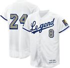 Design 8 24 Legend Baseball Jersey White Blue Top Sewn Custom Name