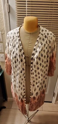 Camisón Lucky Brand mediano blanco rojo azul jersey ropa para dormir B15 Foto 1 de 4