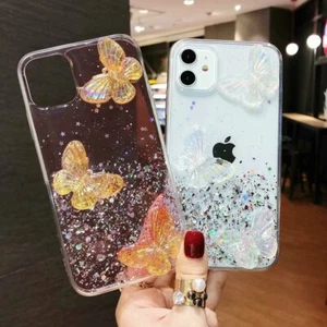 Sparkle Bling Glitter Butterfly Cell Phones Case Cover & Lanyard - Picture 1 of 13