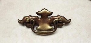 1 Chippendale Batwing Designer Drawer Pull Bail Handle Brass NOS 2 17/32 Center - Picture 1 of 5