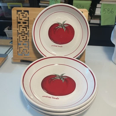 Juego de 4 cuencos individuales para pasta de tomate seco 9 1/2" rojo Foto 1 de 4