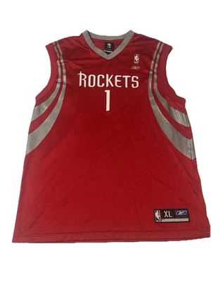 CAMISETA REEBOK HOUSTON ROCKETS TRACY MCGRADY #1 ROJA PLATEADA TALLA XL Foto 1 de 4