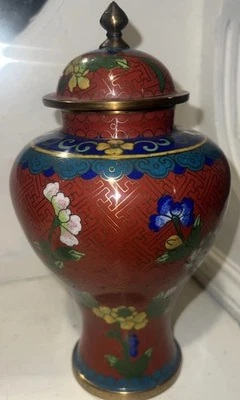 Antiguo tarro chino de jengibre cloisonné, estampado "CHINA"  Foto 1 de 4