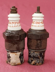 Pair of NOS Vintage Champion -6COM-62 Spark Plugs USA (untested) - Picture 1 of 8
