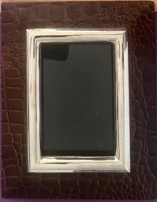 Marco de fotos 8x10, forro marrón plateado estampado animal  Foto 1 de 4