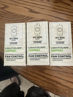 Lote de 3 Controle de Ventilador LightOlier Radiant Whispurr, RFC-WHIS4 1.5 Amp, Novo - Imagem 1 de 2
