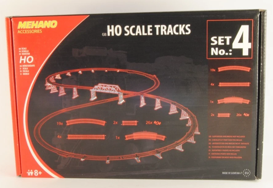 MEHANO F104 Set ampliamento tracciato a otto binari curvi dritti 52pz H0 1:87 - Imagen 1 de 1