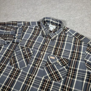 Camicia vintage Carhartt flanella uomo 3XL grigio marrone a quadri cotone pesante lavoro - Foto 1 di 10