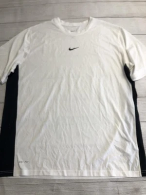 Nike Shirt Mens XL White Black Dri-FIT Athletic Running Short Sleeve Crewneck - Image 1 of 4