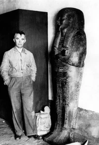 Professor MONTET of Strasbourg University standing beside outer gr- Old Photo - Picture 1 of 1