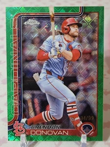 BRENDAN DONOVAN 2025 TOPPS CHROME GREEN LOGOFRACTOR REFRACTOR 04/99 - Picture 1 of 2