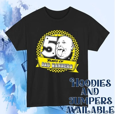50 Years Of Bad Manners T-Shirt 50th Anniversary Hoodie Ska Band Jumper Gift Top - Image 1 of 3