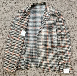 Nuevo LBM 1911 Dandy Chaqueta Blazer Abrigo Deportivo 44 EU 54 Marrón Naranja Pata de Gallo - Imagen 1 de 9