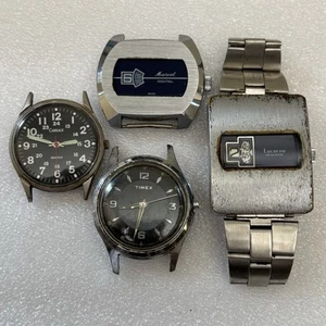 Defekte Vintage Herren Jump Hour Uhr Konvolut Marcel Digital Timex Kutsche Quarz - Bild 1 von 5