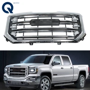 Front Upper Bumper Grille Fit for 2016-2019 GMC Sierra 1500 Chrome Replace Grill - Picture 1 of 12
