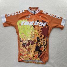 Paladin Cycling Jersey Womens Large Orange Paint Splatter Short Sleeve Thrust